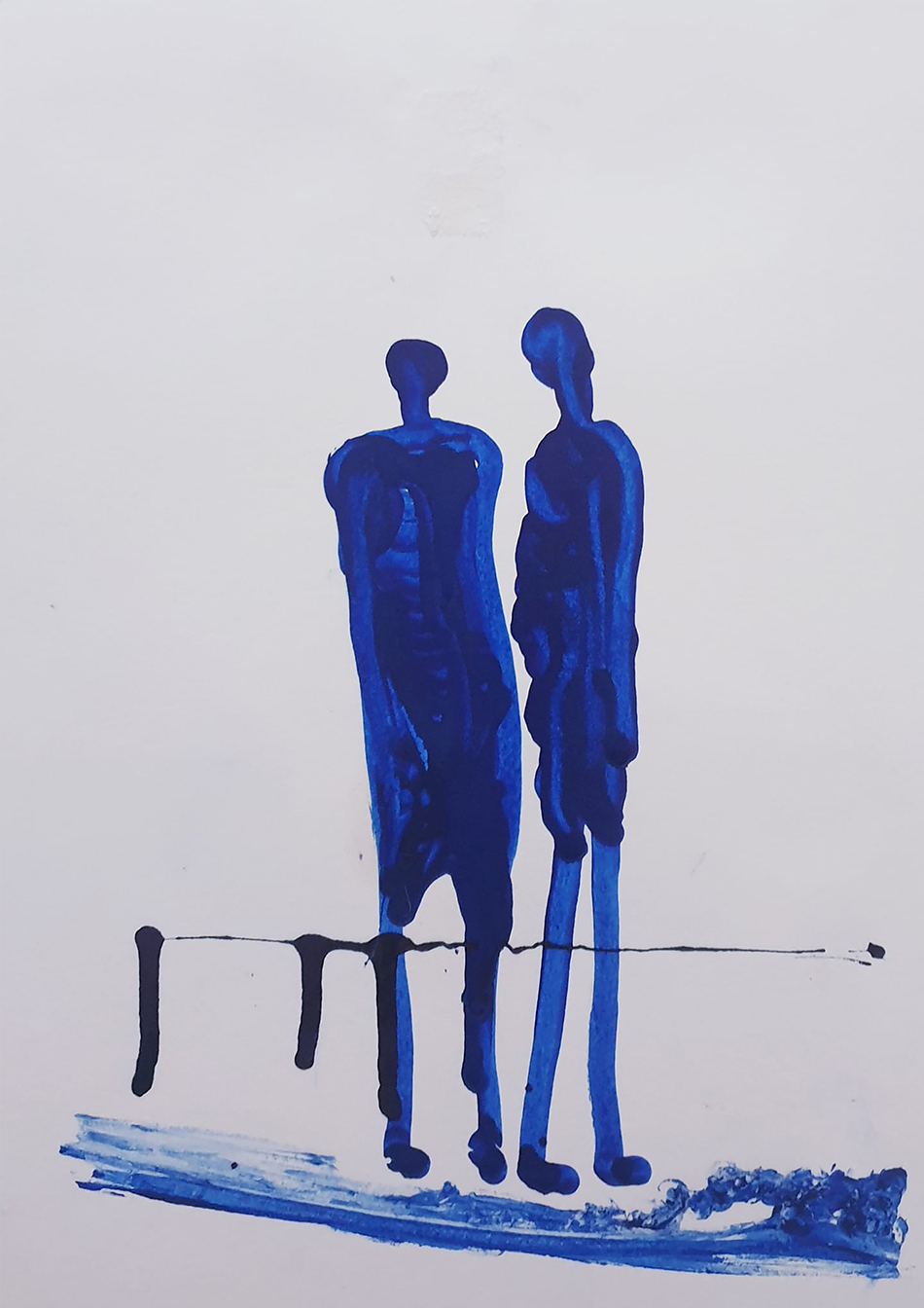 © Deldar Felemez, Beyond the Borders, 50 x 30 cm, Tinte auf Karton (2026)
